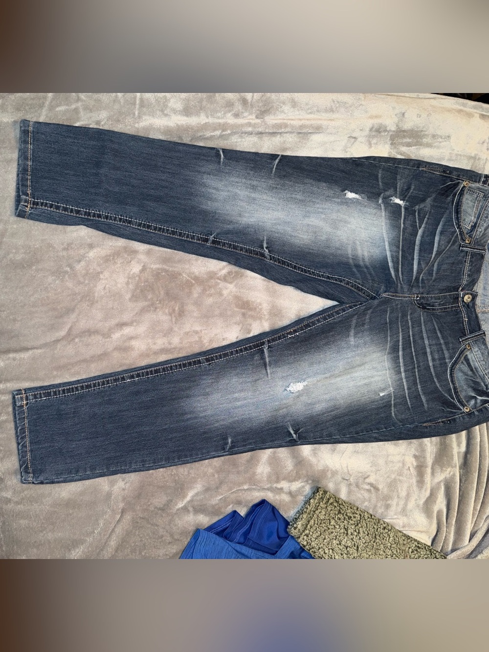 Reign Denim Plus Size 22 Embroidered Rhinestone Bootcut Jeans